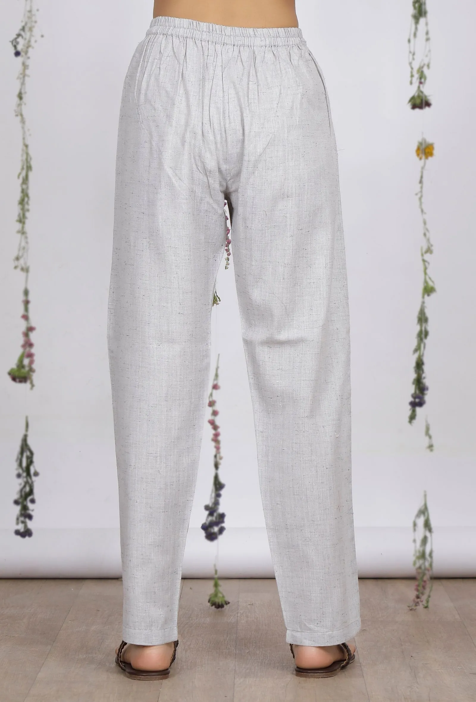 Grey Cotton Khaadi Pants