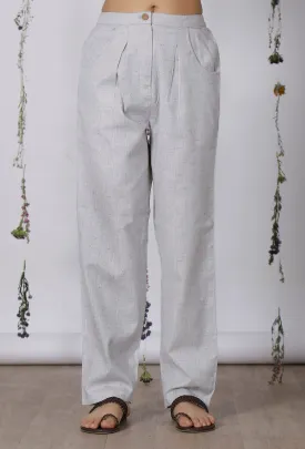 Grey Cotton Khaadi Pants