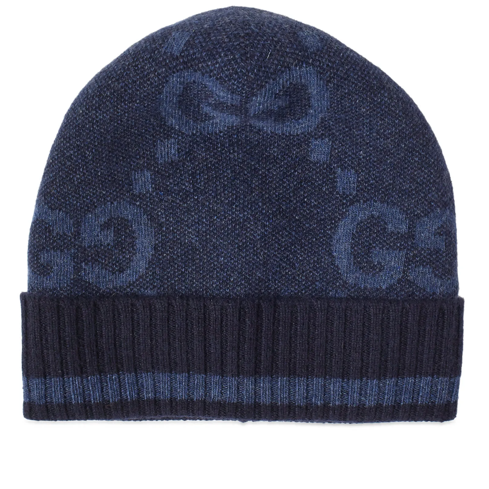 Gucci Gg Cashmere Beanie Hat, Petrol Blue & Sky Blue