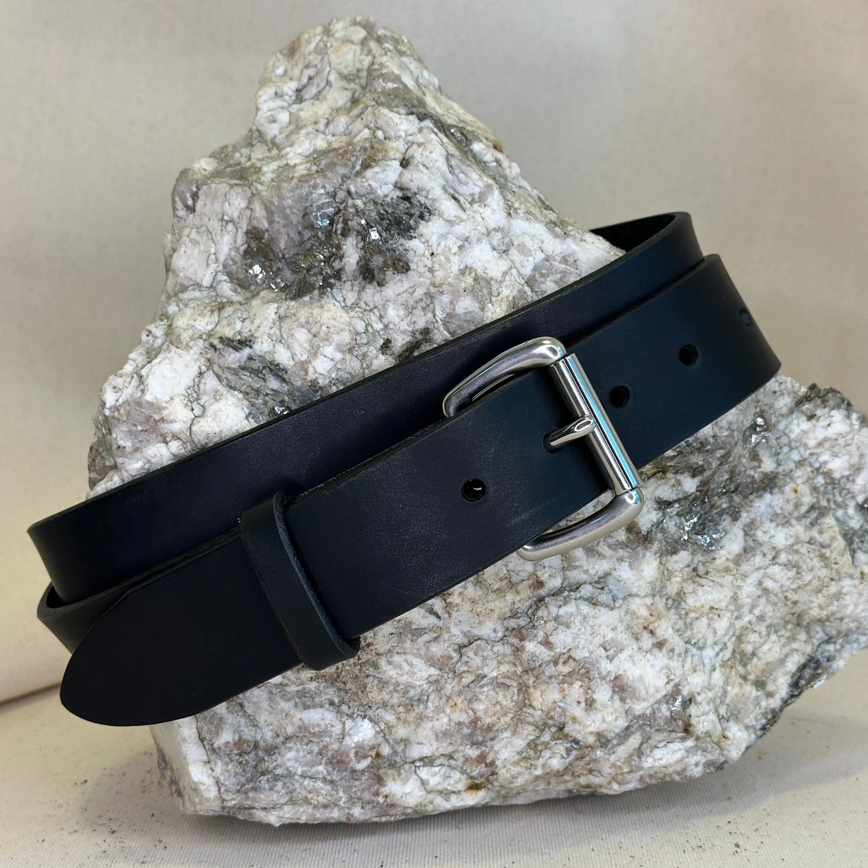 Handmade Black Leather Belt