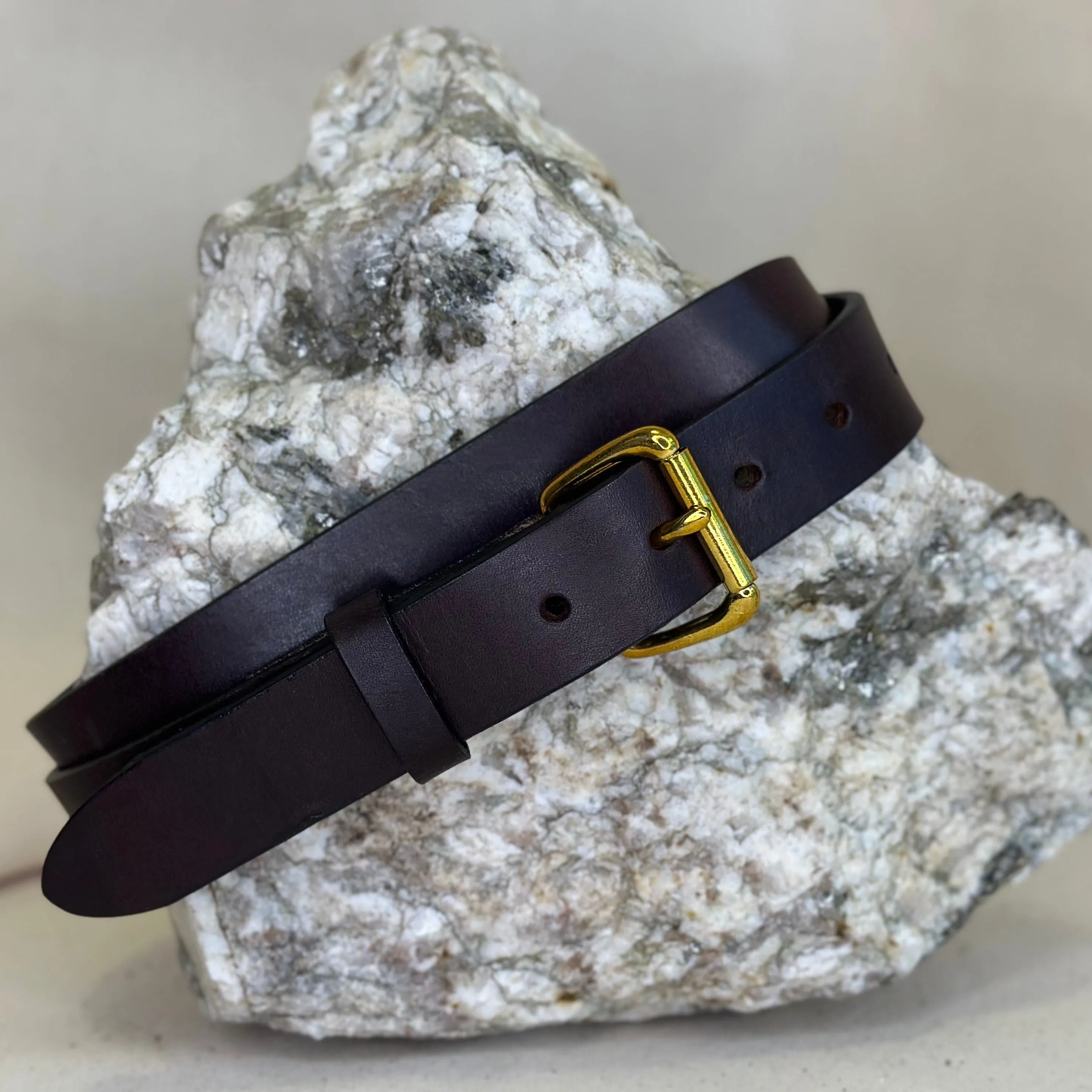 Handmade Black Leather Belt