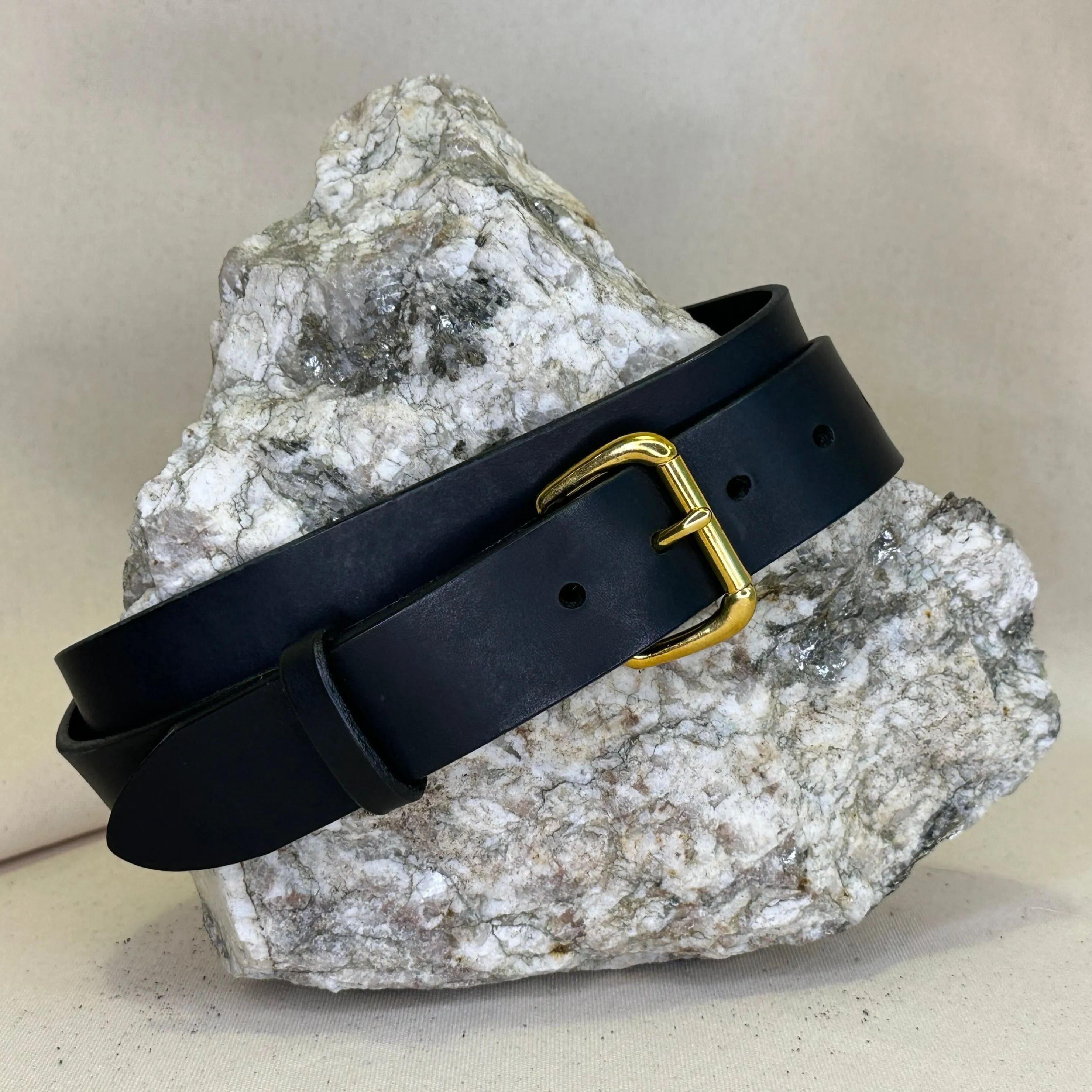 Handmade Black Leather Belt