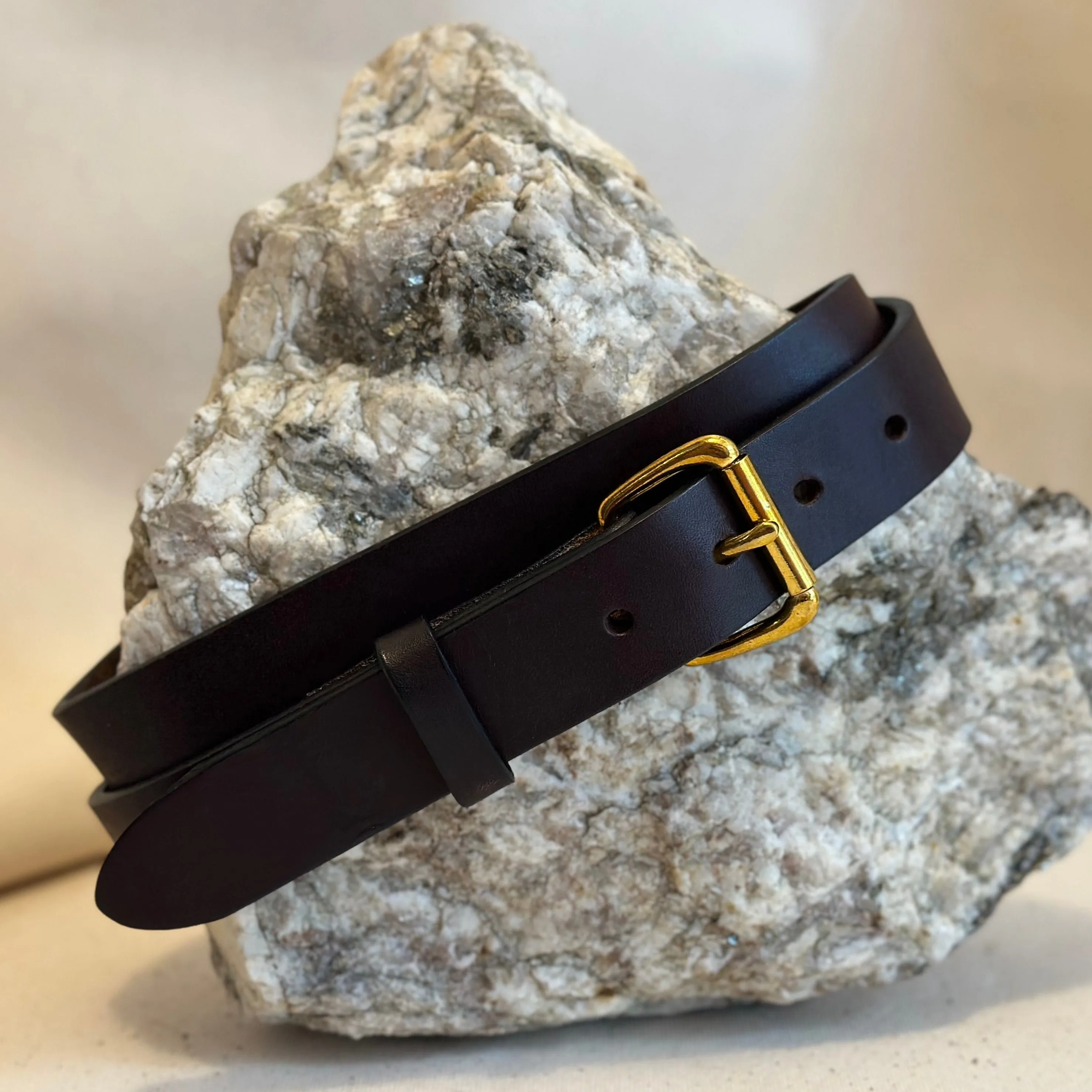 Handmade Black Leather Belt