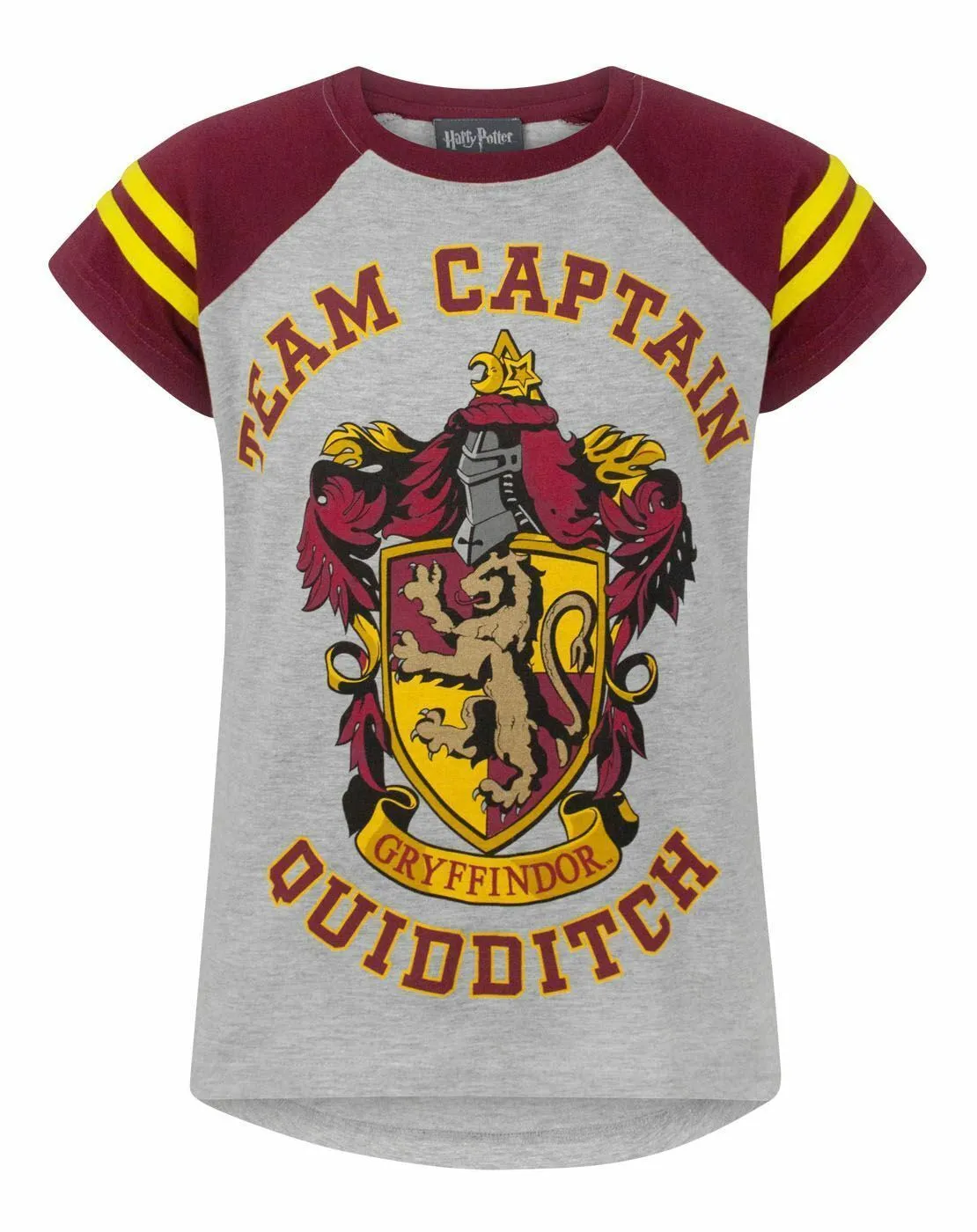 Harry Potter Gryffindor House Crest Girls Grey Short Sleeved T-Shirt