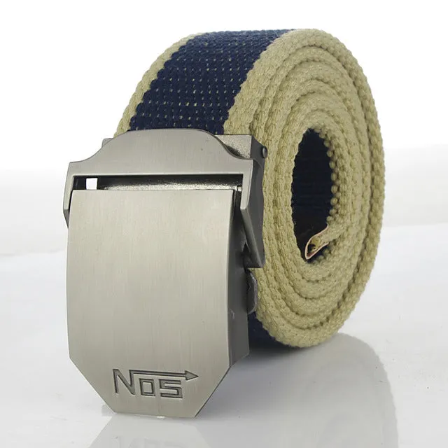 Hot male tactical belt Top quality 4 mm thick 3.8 cm wide canvas belt For men NO5 Automatic buckle Man extended 160 cm belts