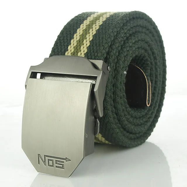 Hot male tactical belt Top quality 4 mm thick 3.8 cm wide canvas belt For men NO5 Automatic buckle Man extended 160 cm belts