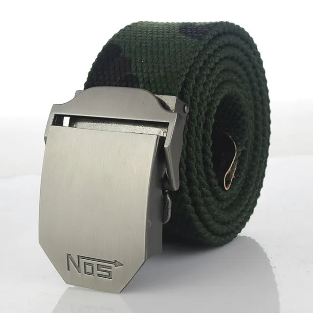 Hot male tactical belt Top quality 4 mm thick 3.8 cm wide canvas belt For men NO5 Automatic buckle Man extended 160 cm belts