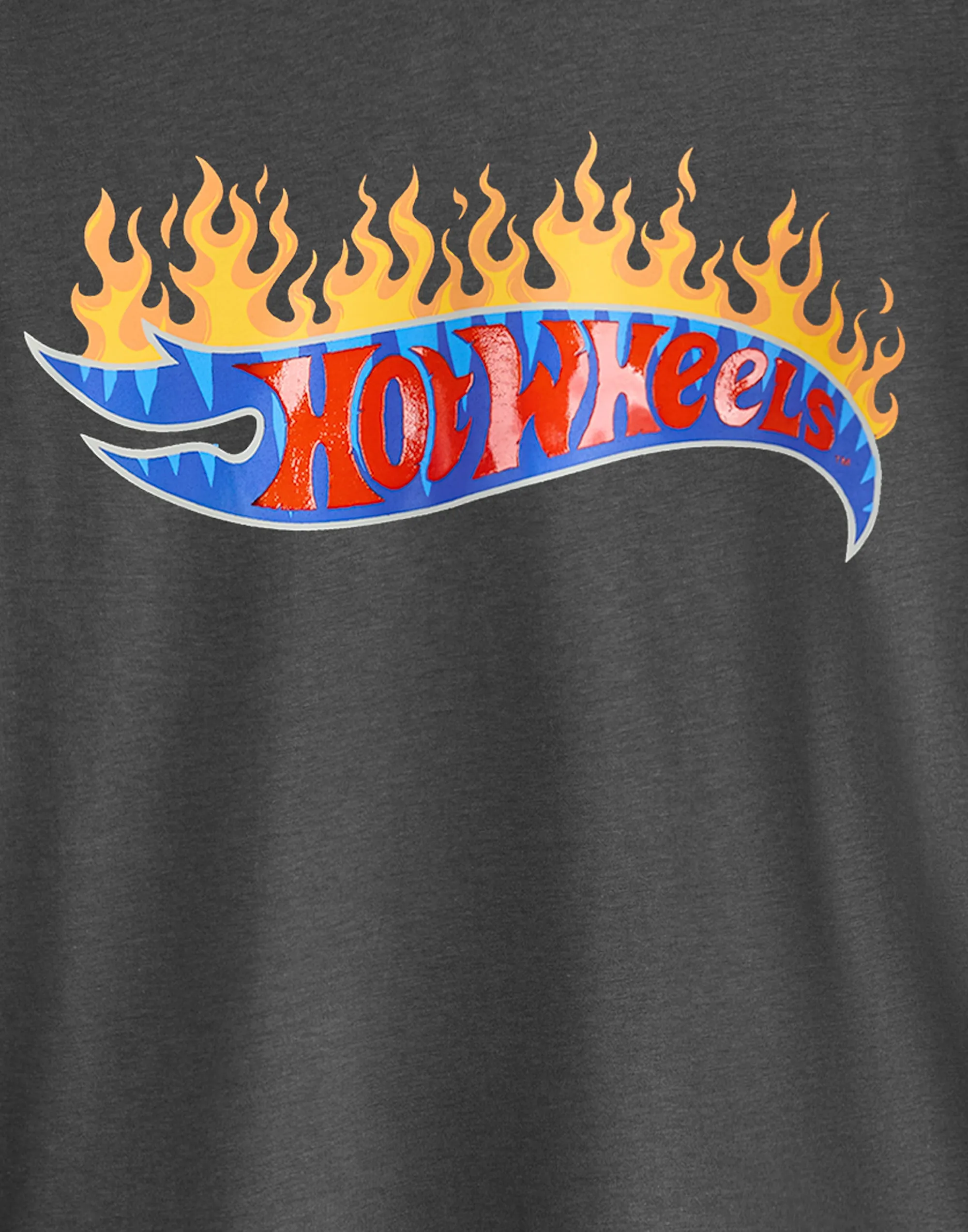 Hot Wheels Flame Logo Boys Grey Long Sleeved T-Shirt