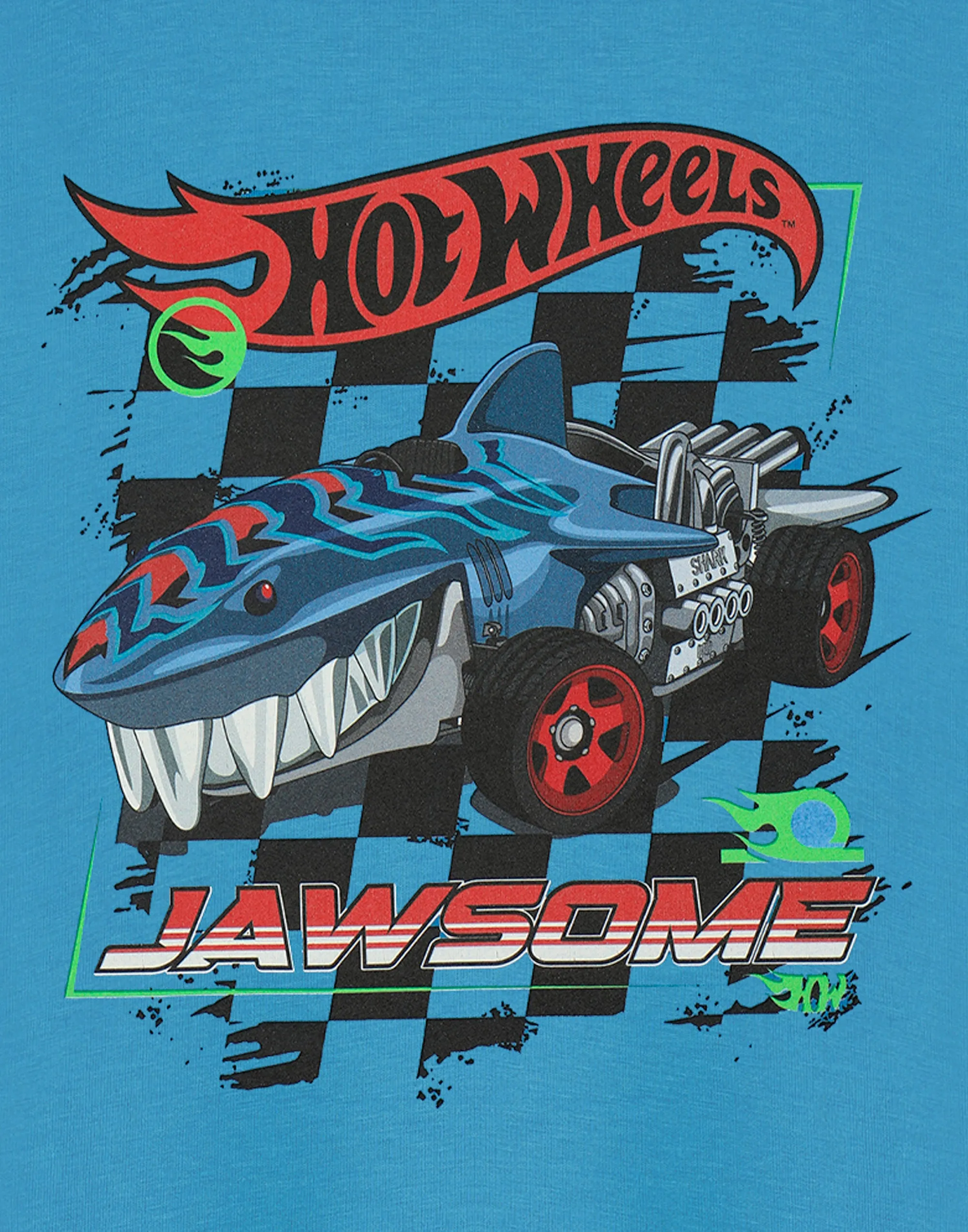 Hot Wheels Jawsome Boys Blue Short Sleeved T-Shirt