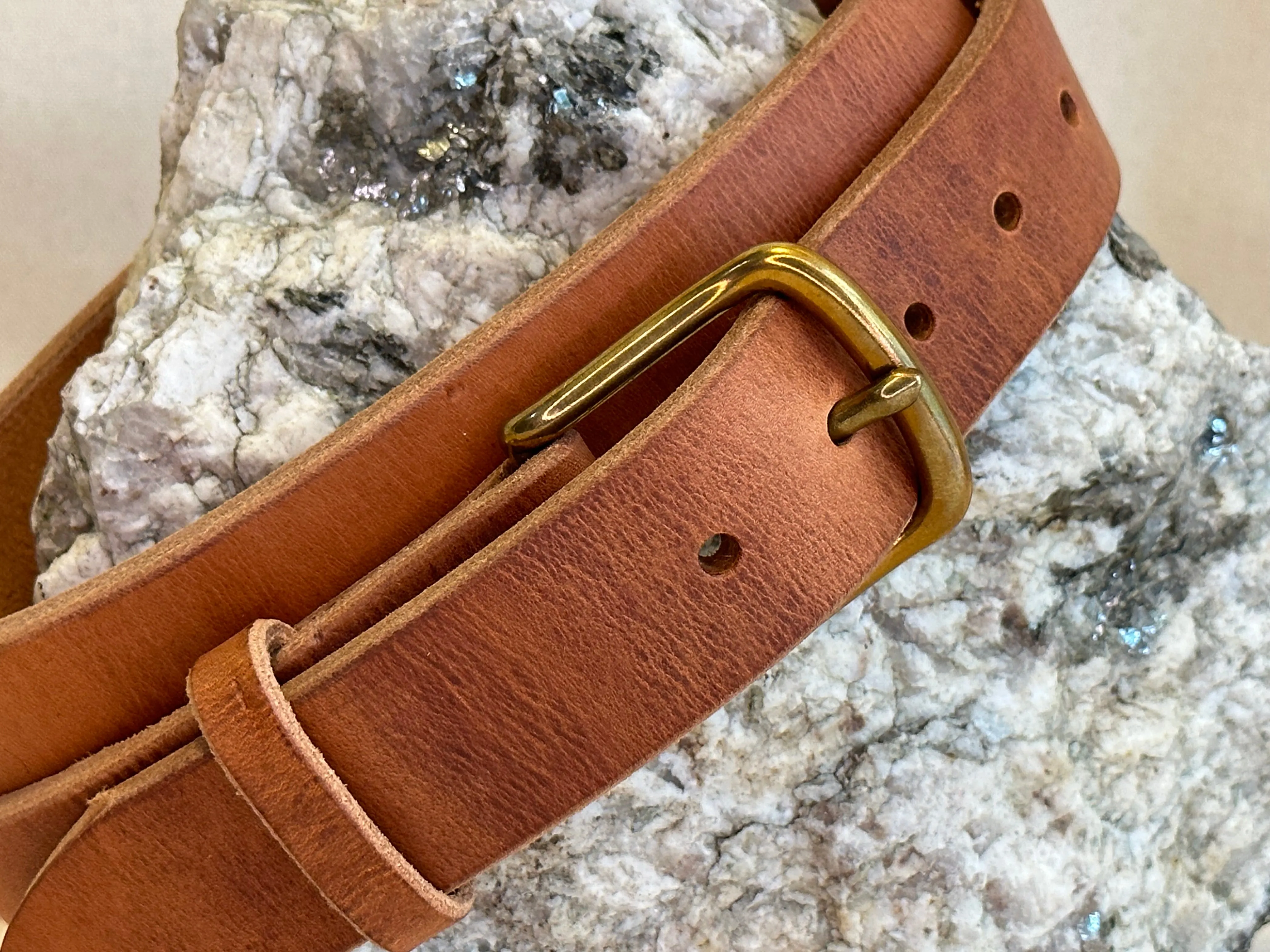 Indestructible Tan Solid Leather Heavy Duty Belt