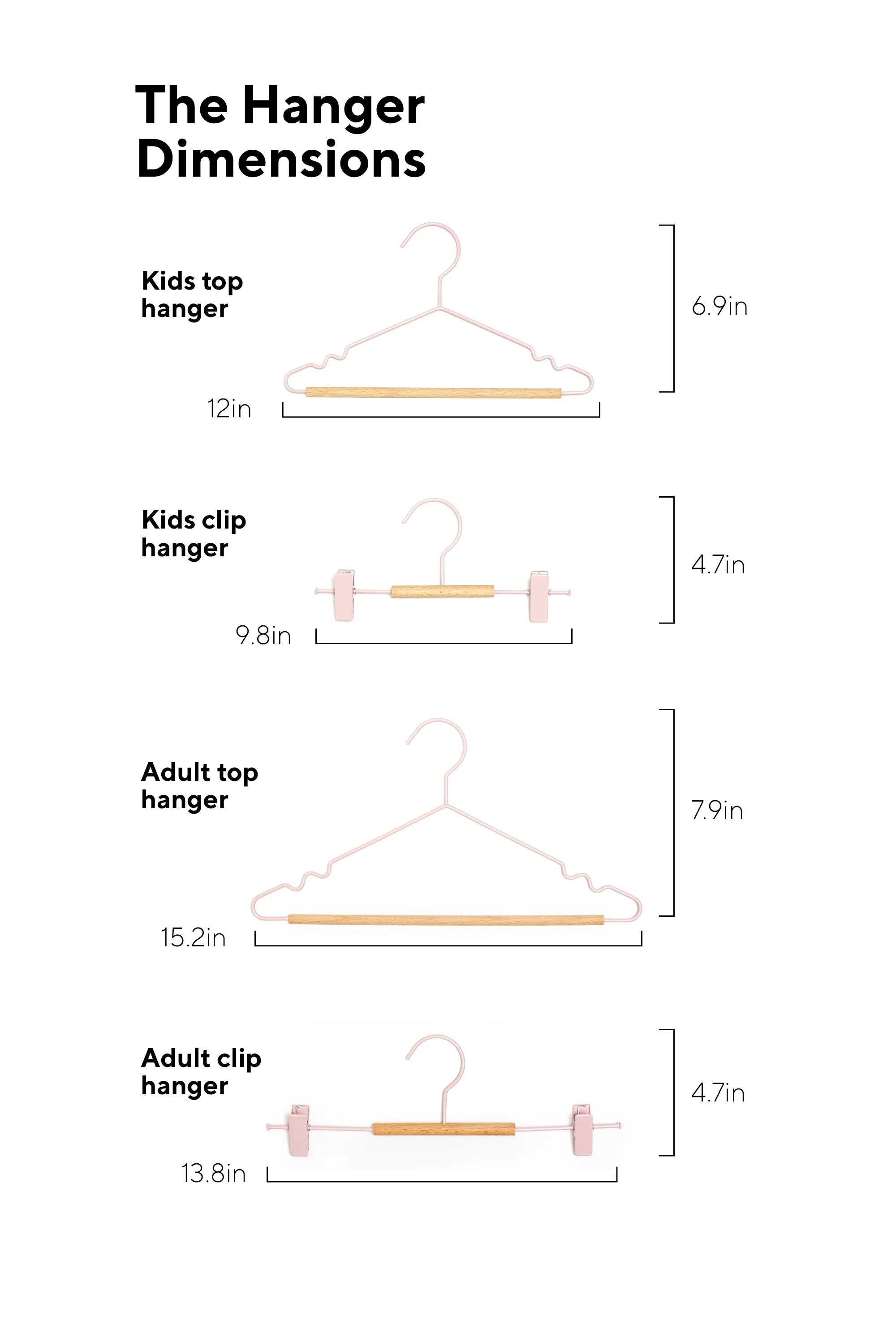 Kids Clip Hangers In Blush