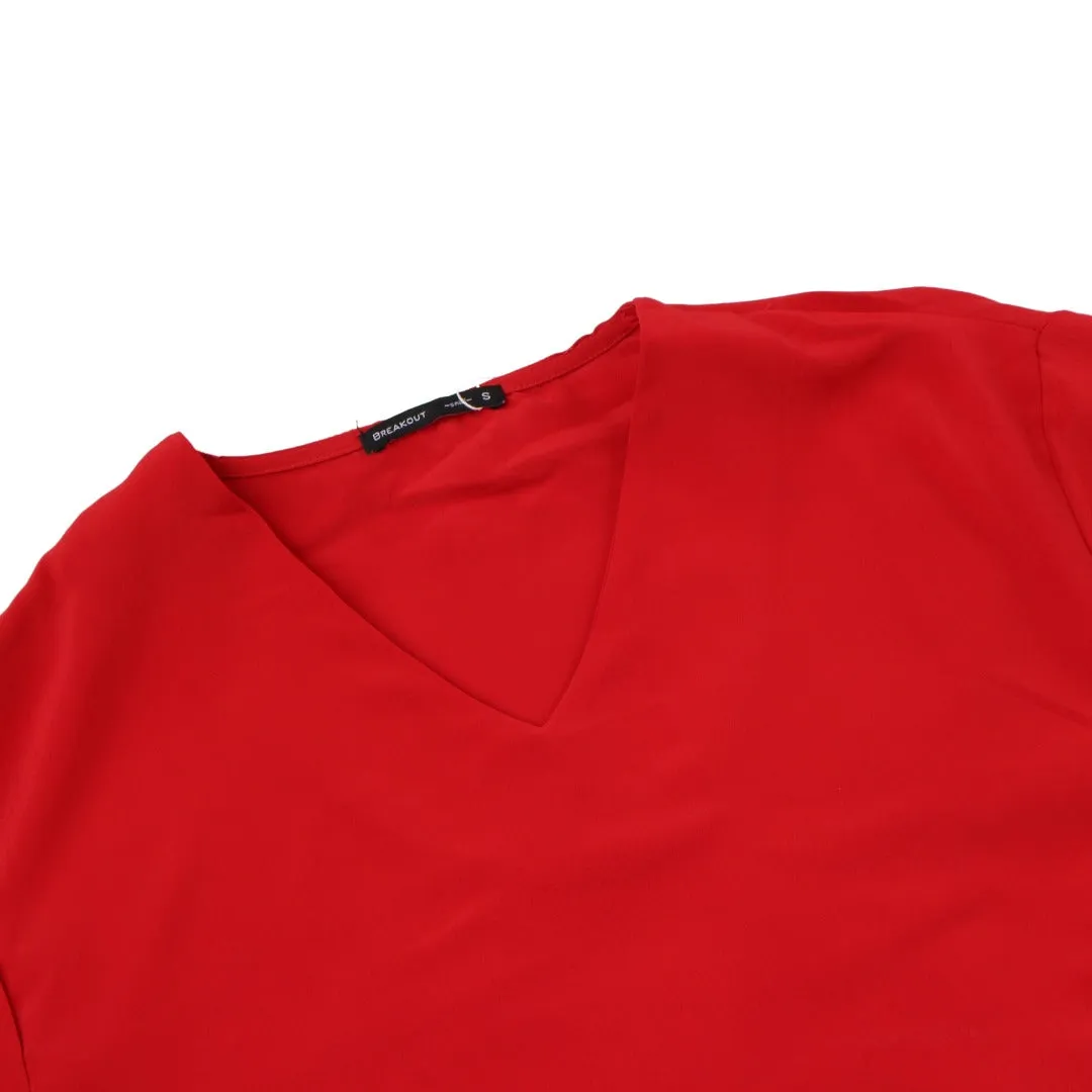 Ladies red silk top