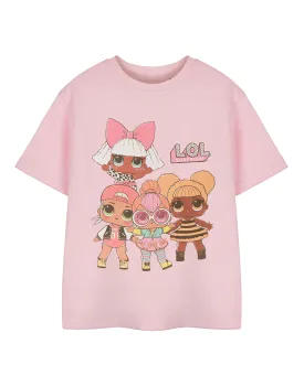 LOL Surprise! Group Girls Pink Short Sleeved T-Shirt