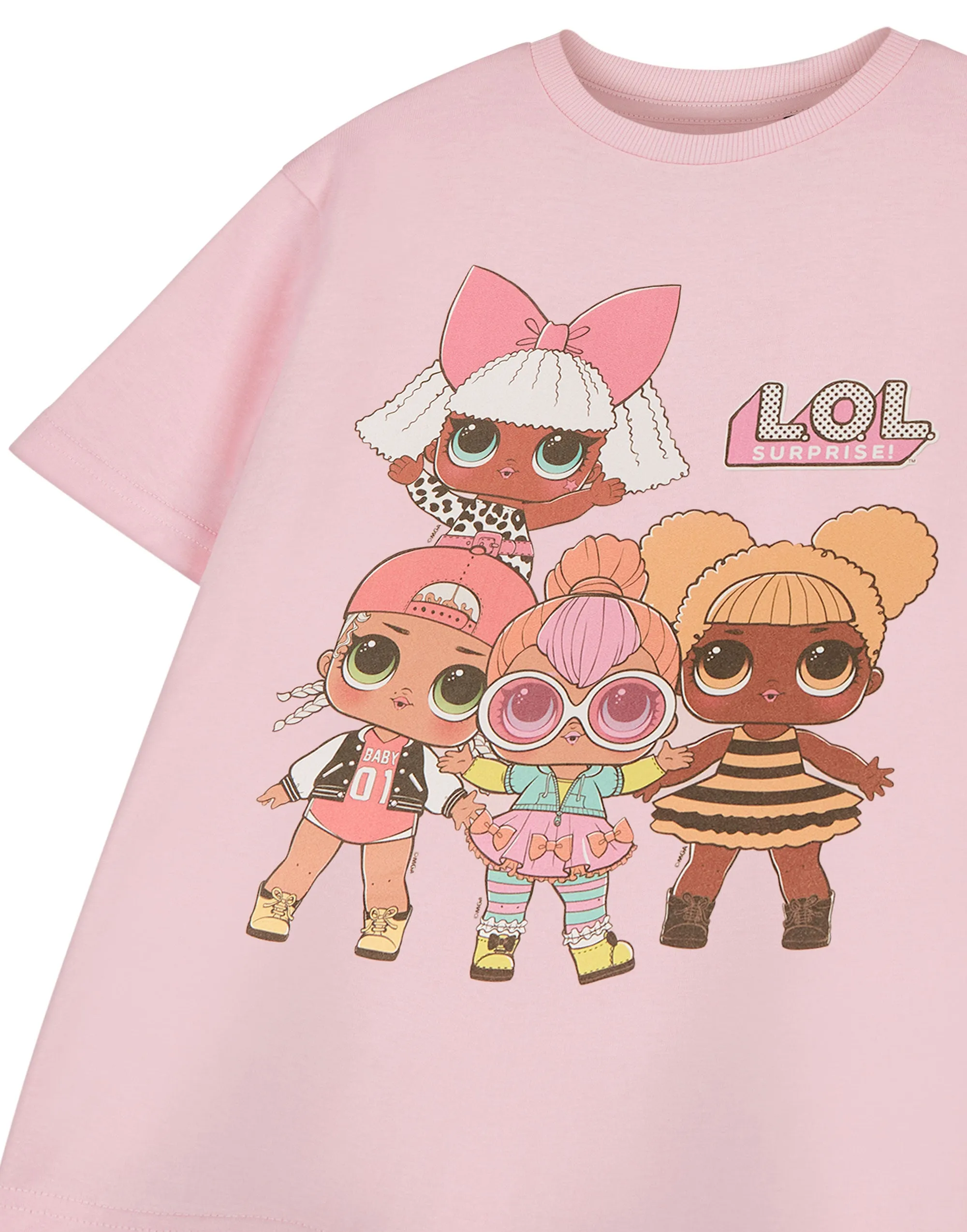 LOL Surprise! Group Girls Pink Short Sleeved T-Shirt