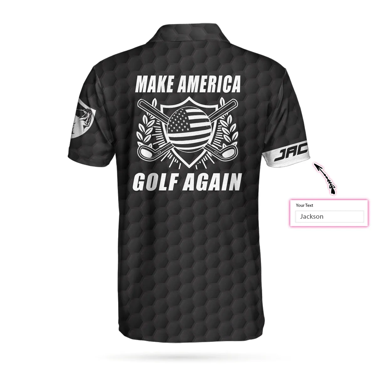 Make America Golf Again Custom Polo Shirt, Personalized Black American Flag Golf Shirt For Men Coolspod