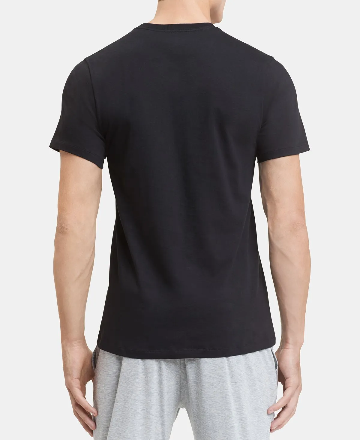 Men 5-pk.  cotton classic crew neck tanks created for Macy's Calvin Klein, black