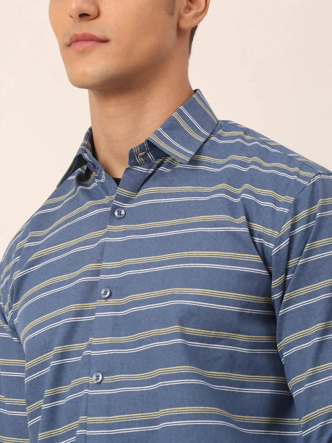 Men'S  Cotton Striped Formal Shirts