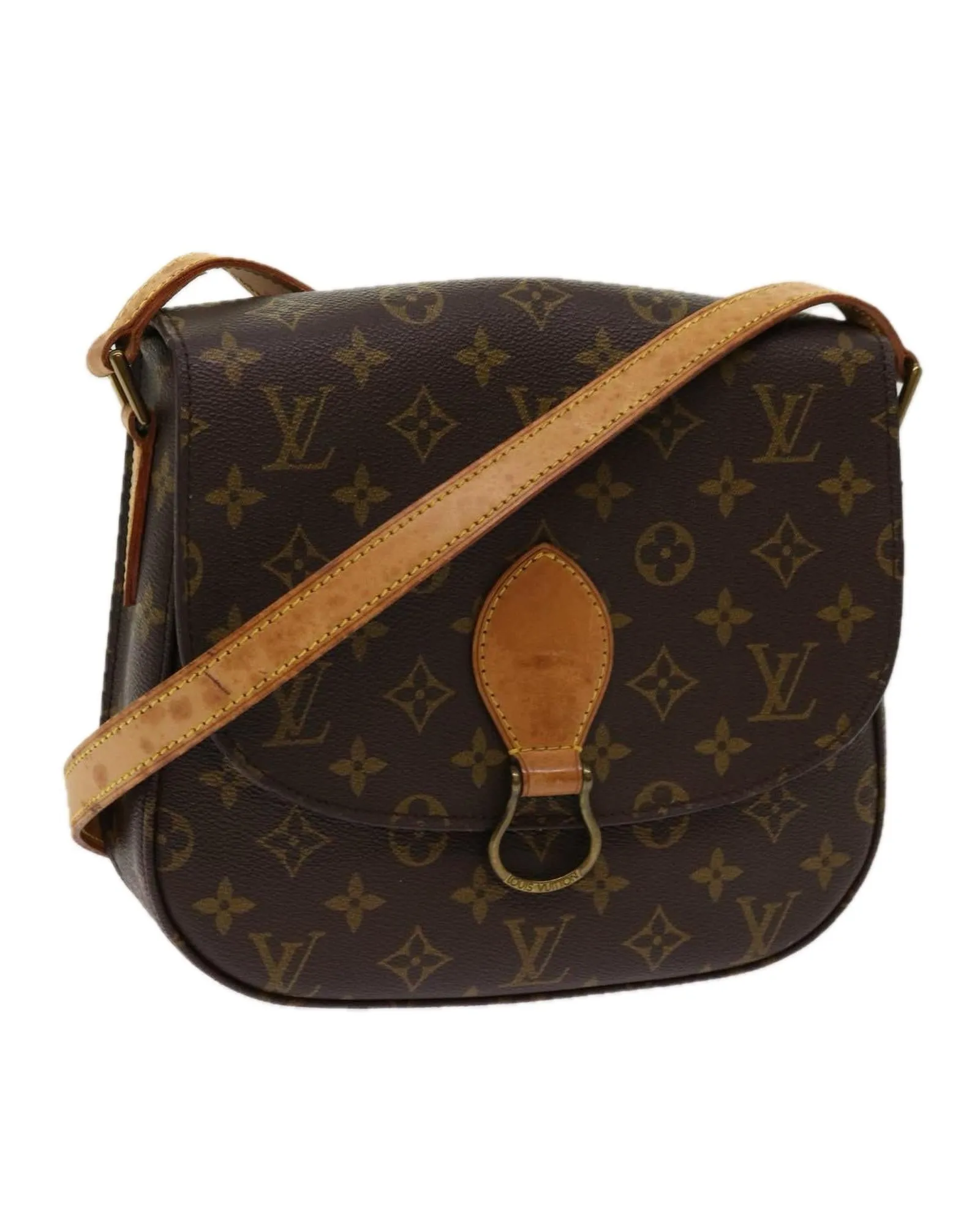 Monogram Canvas Shoulder Bag with Adjustable Strap - Vintage LV Fashion Accessory