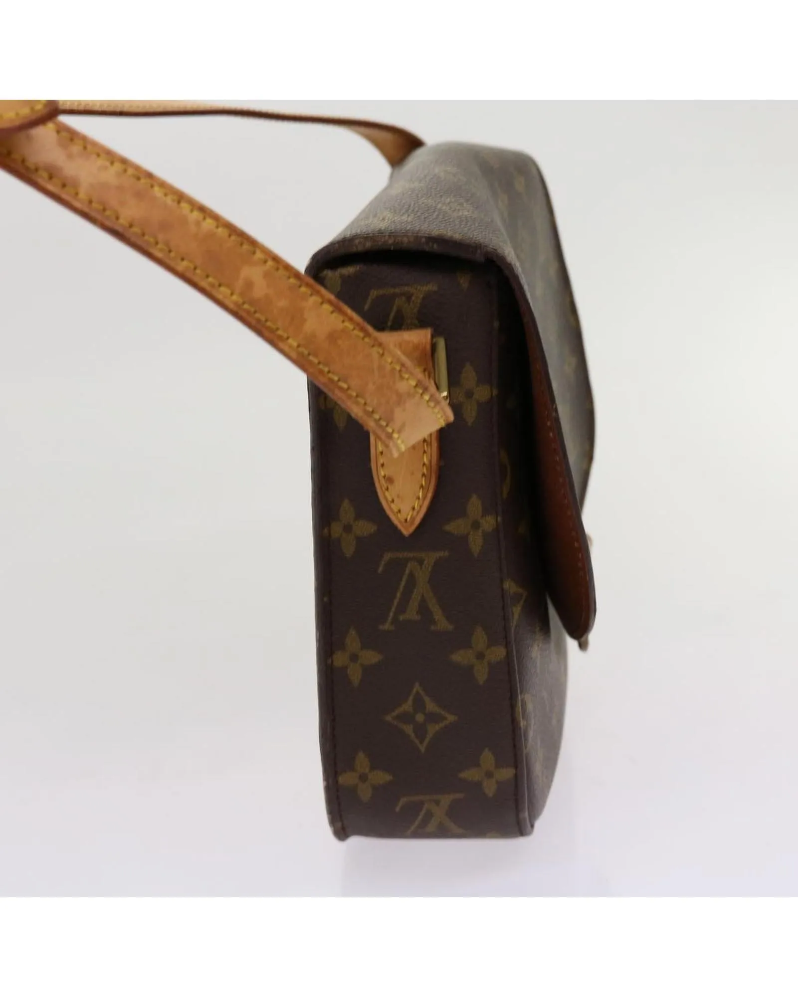 Monogram Canvas Shoulder Bag with Adjustable Strap - Vintage LV Fashion Accessory