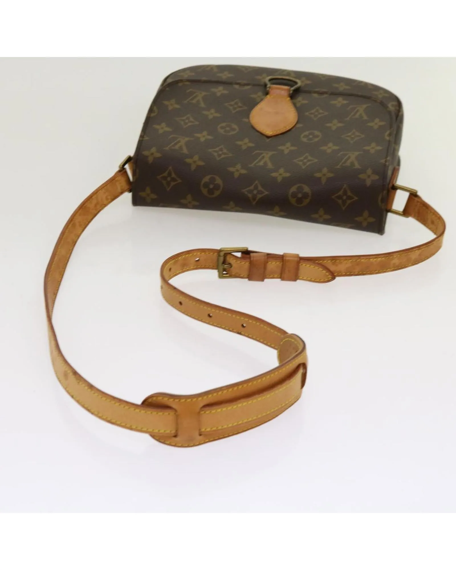 Monogram Canvas Shoulder Bag with Adjustable Strap - Vintage LV Fashion Accessory