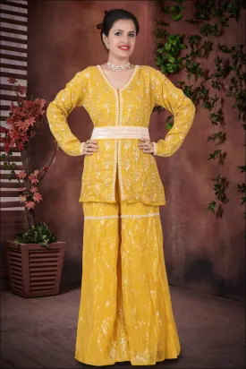 Mustard Yellow Gharara Pant Suit