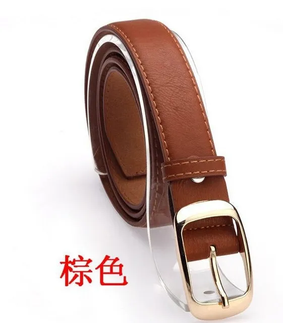 New 2017 Fashion Women Belt Brand Designer Hot Ladies Faux Leather Metal Buckle Straps Girls Fashion Accessories