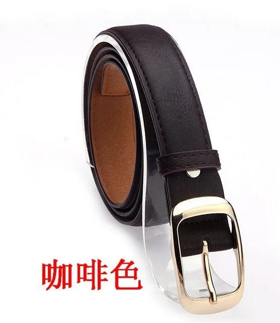 New 2017 Fashion Women Belt Brand Designer Hot Ladies Faux Leather Metal Buckle Straps Girls Fashion Accessories