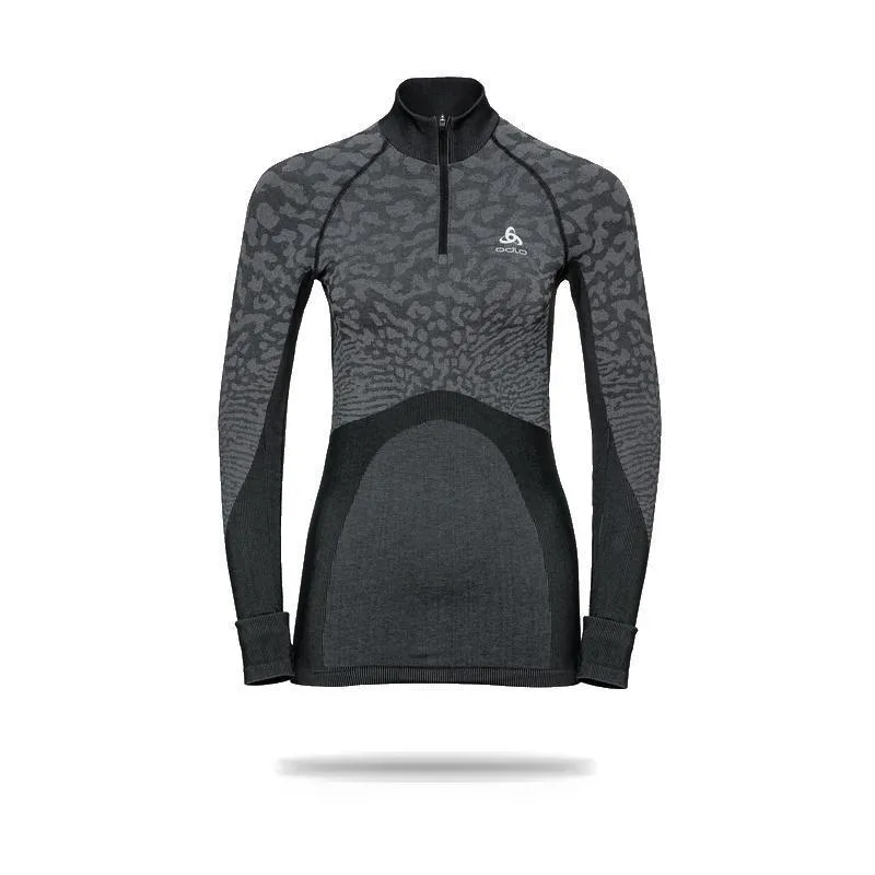 Odlo Women's Blackcomb 1/2 Zip Turtle-Neck Long-Sleeve Base Layer Top