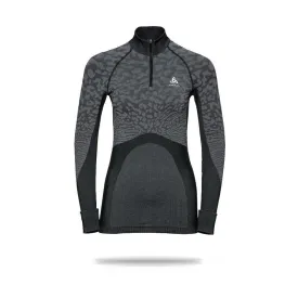 Odlo Women's Blackcomb 1/2 Zip Turtle-Neck Long-Sleeve Base Layer Top