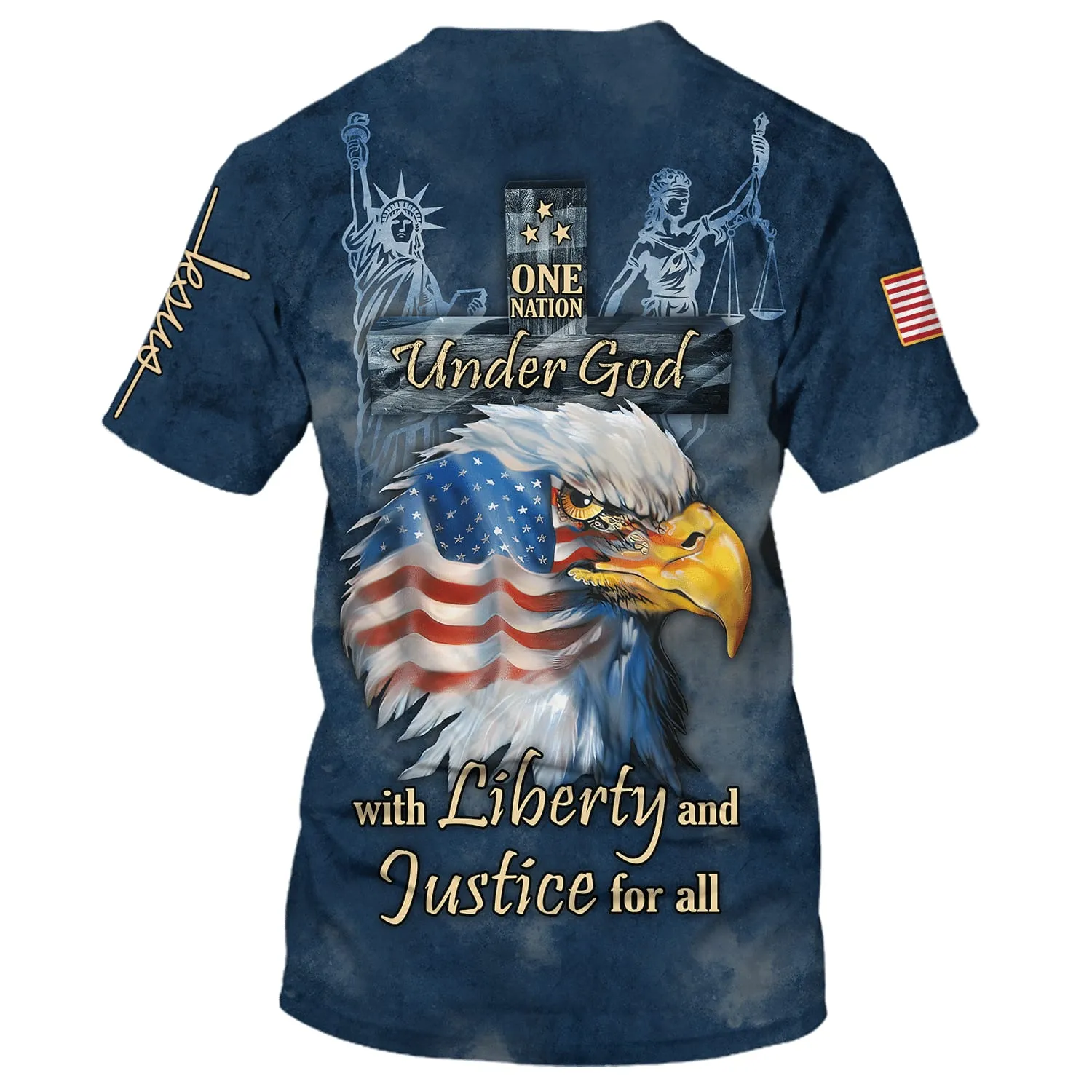 One Nation Under God With Liberty And Justice For All 3D All Over Printed Shirt for Men and Women