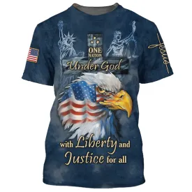 One Nation Under God With Liberty And Justice For All 3D All Over Printed Shirt for Men and Women