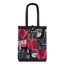 Patchwork Fashion Tote (Black/Red)