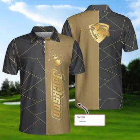 Personalized Golden Lines Golf Short Sleeve Custom Polo Shirt, Luxury Golf Shirt For Men Coolspod