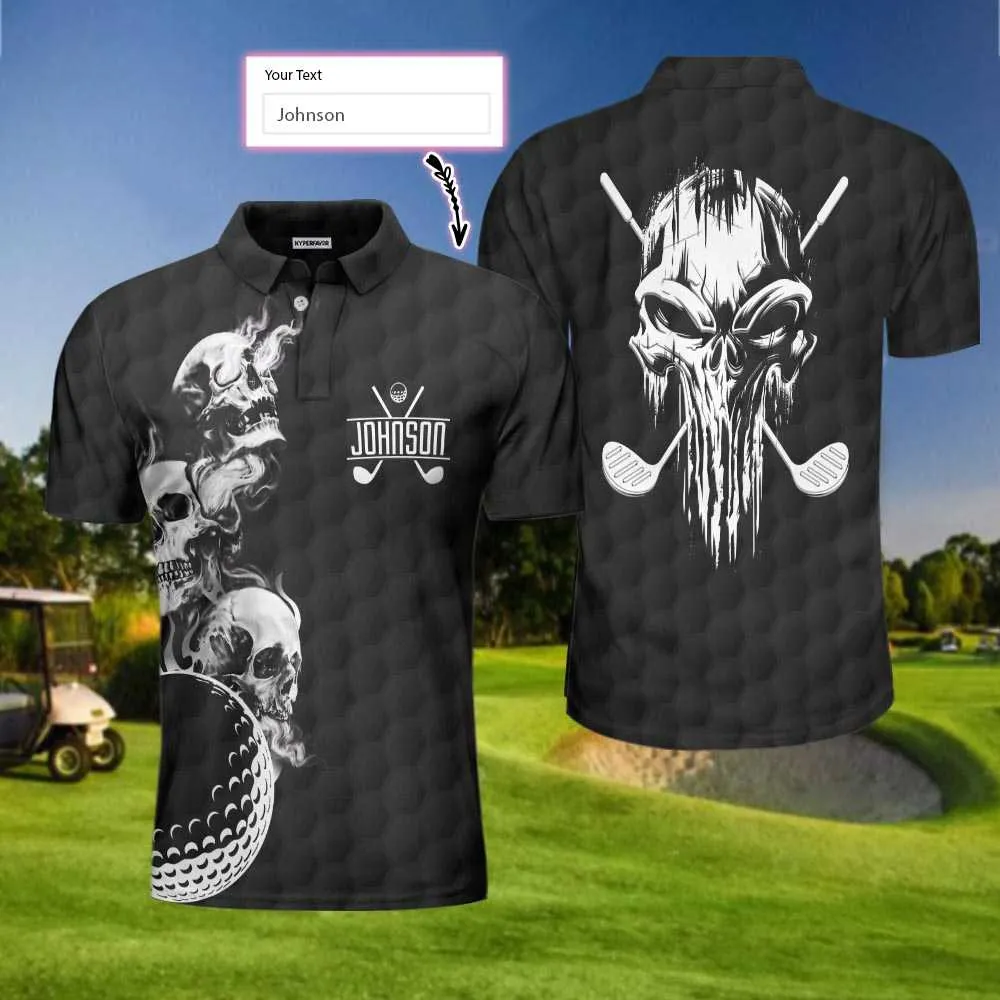 Personalized Golf Ball And Skulls Custom Polo Shirt, Custom Golf Shirt For Men Coolspod