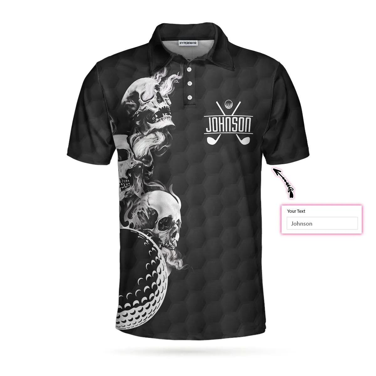 Personalized Golf Ball And Skulls Custom Polo Shirt, Custom Golf Shirt For Men Coolspod