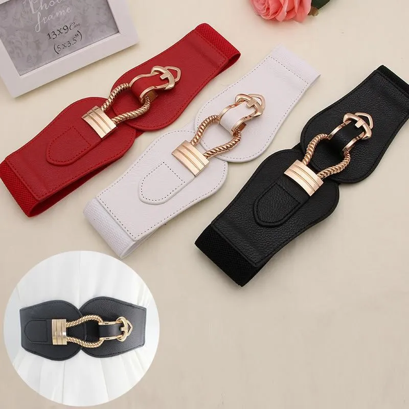 Pin buckle Leather Elastic Belt