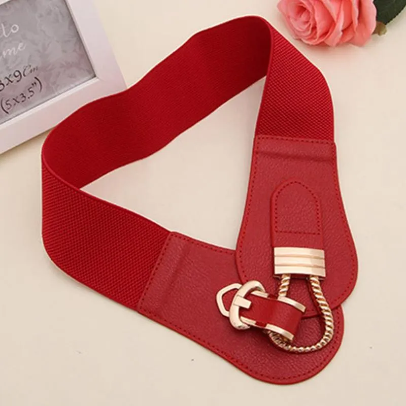 Pin buckle Leather Elastic Belt