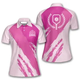 Pink Version Emblem Custom Pickleball Polo Shirts for Women