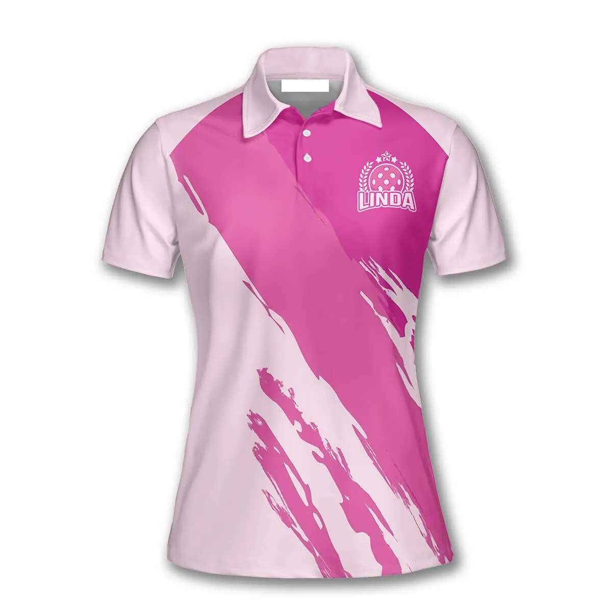 Pink Version Emblem Custom Pickleball Polo Shirts for Women