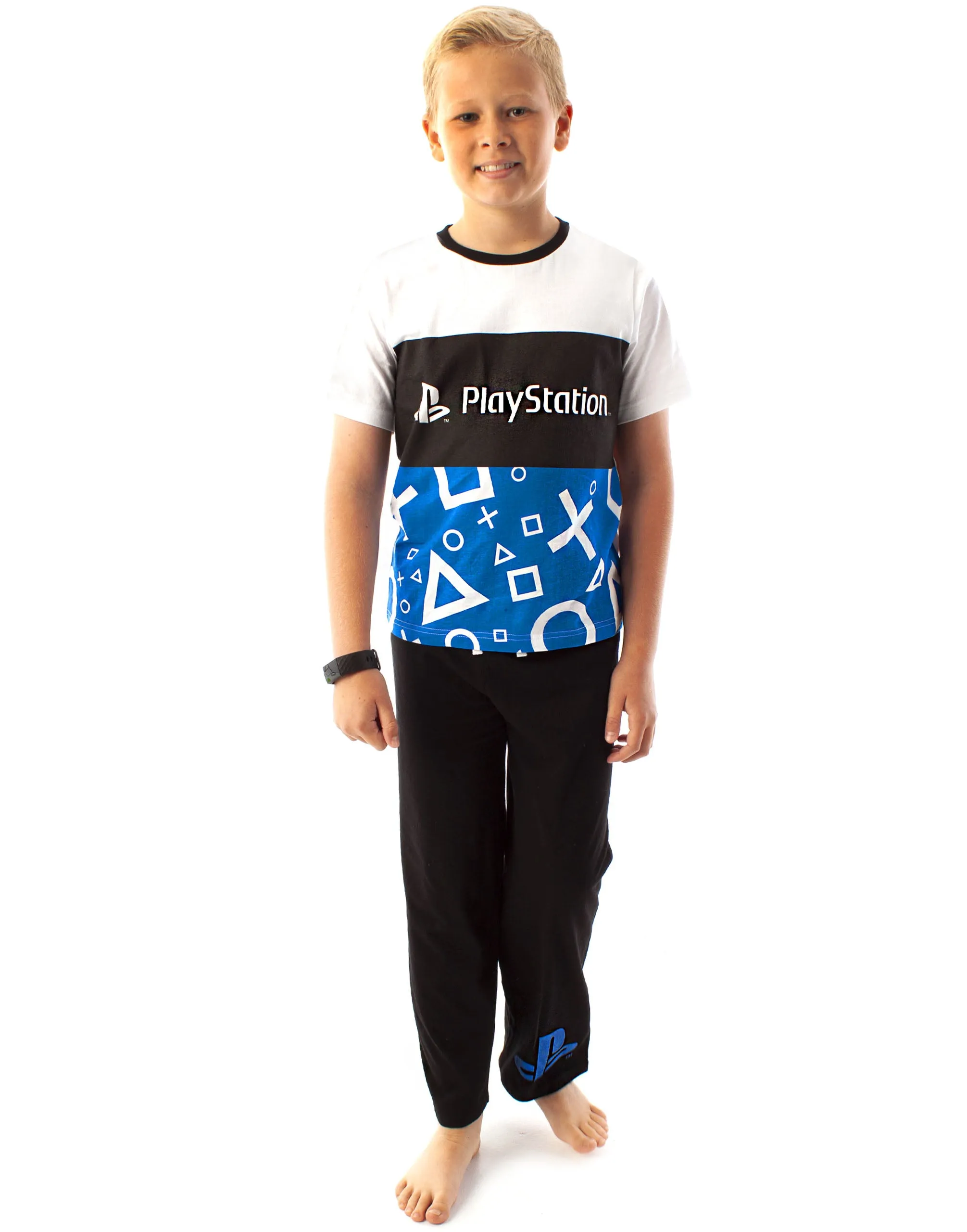 PlayStation Logo Controller Symbols Print Boys Black Short Sleeve Short Leg Pyjama Set