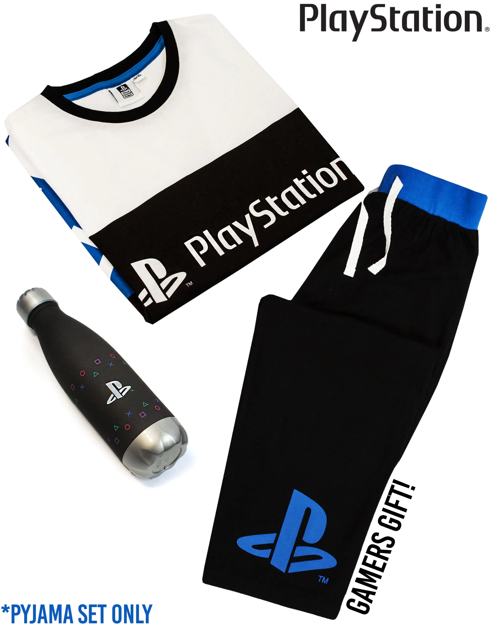 PlayStation Logo Controller Symbols Print Boys Black Short Sleeve Short Leg Pyjama Set