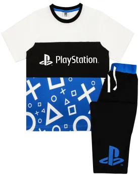 PlayStation Logo Controller Symbols Print Boys Black Short Sleeve Short Leg Pyjama Set