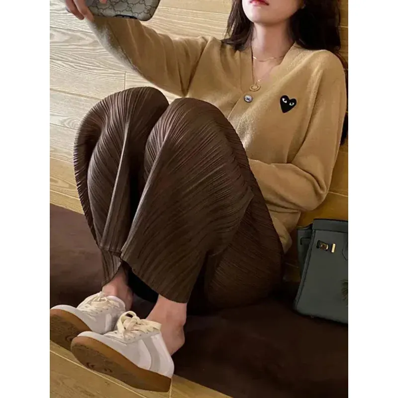 Pleated New Color High Waist Elegant Casual Classic Ankle-Length Pants