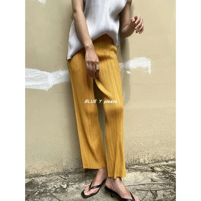 Pleated New Color High Waist Elegant Casual Classic Ankle-Length Pants