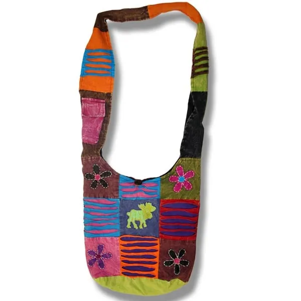 Pure Hand Craft Nepal Shoulder Bags with Two Side Print. Beautifully 100% handmade and decorated. 100% Cotton made in Nepal.