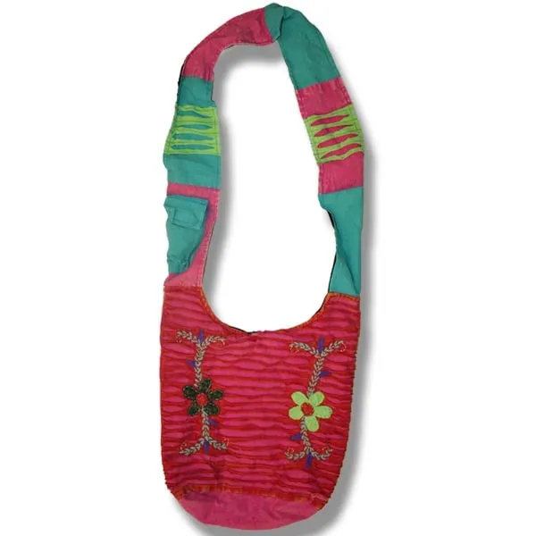 Pure Hand Craft Nepal Shoulder Bags with Two Side Print. Beautifully 100% handmade and decorated. 100% Cotton made in Nepal.