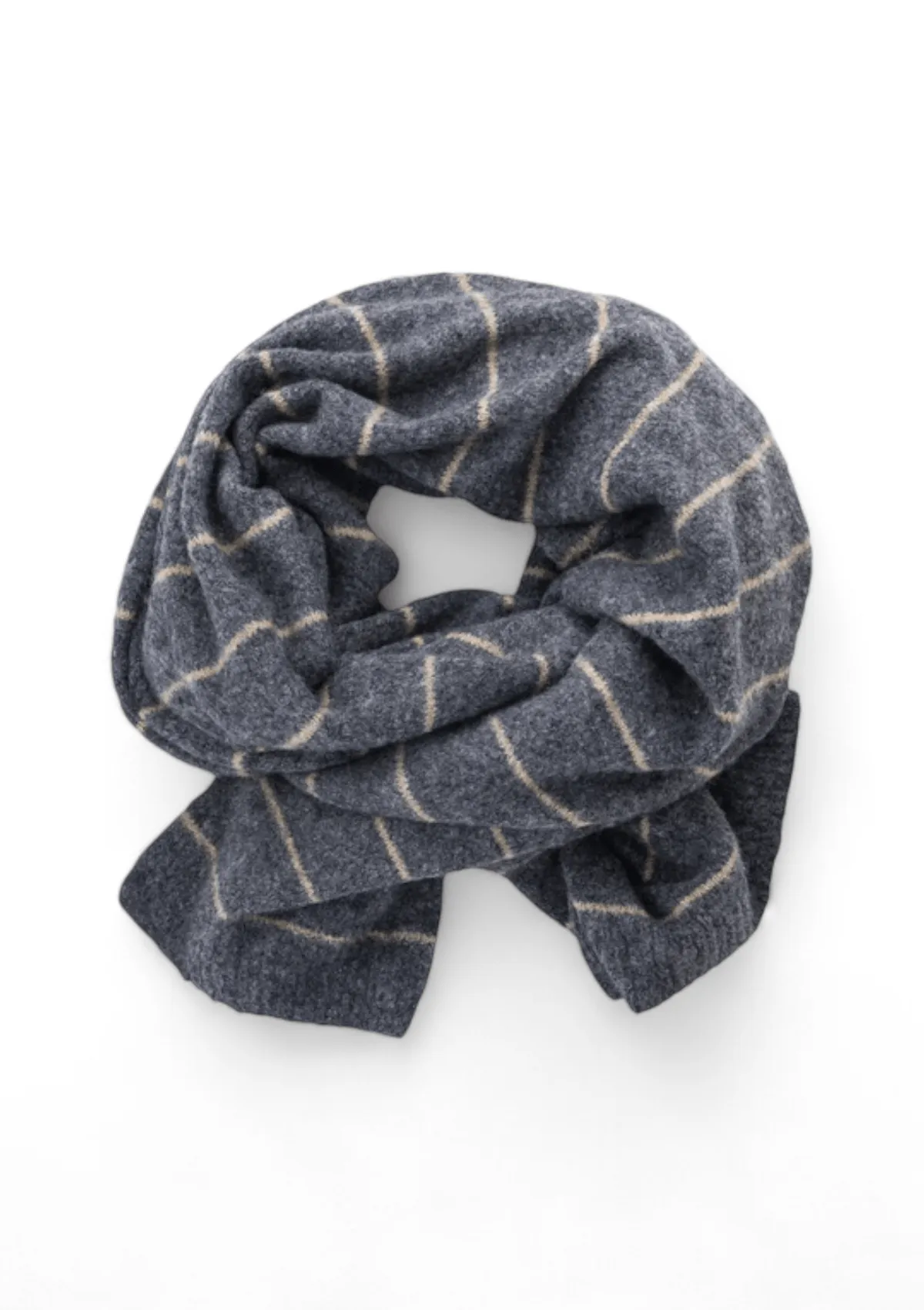 Ray Scarf With Stripe - Charcoal