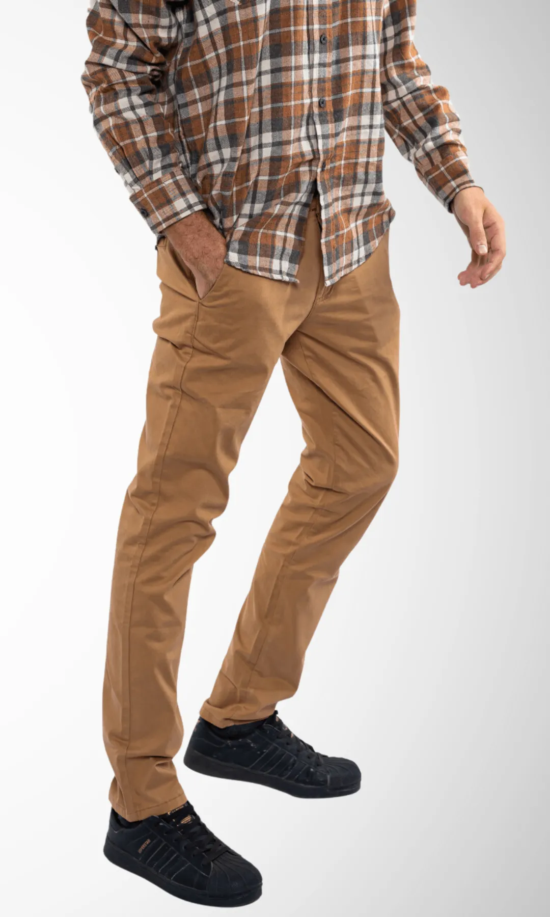 Slim-Fit Trousers Gabardine (Café)