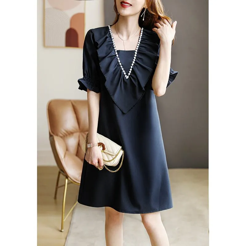 Slimming V-Neck Loose Fit Princess Blue Dress