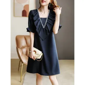 Slimming V-Neck Loose Fit Princess Blue Dress